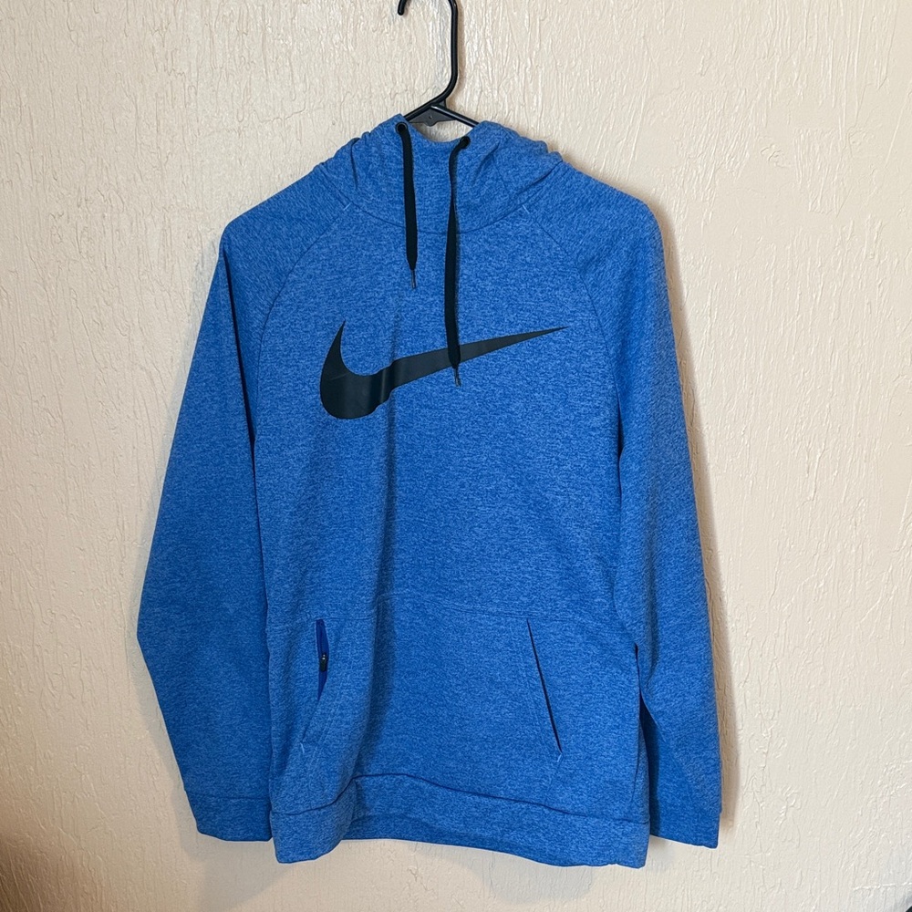 Nike Therma-Fit Blue Hoodie with Black Logo